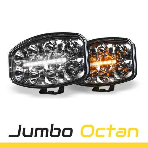 REFLEKTOR SKYLED JUMBO OCTAN FULL LED Z BIAŁYM/POMARAŃCZOWYM ŚWIATŁEM POZYCYJNYM (80W, ECE R10, R112, REF.25), NR KAT. JE320.40